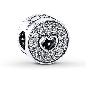 Pandora Pavé and Heart Anniversary Charm